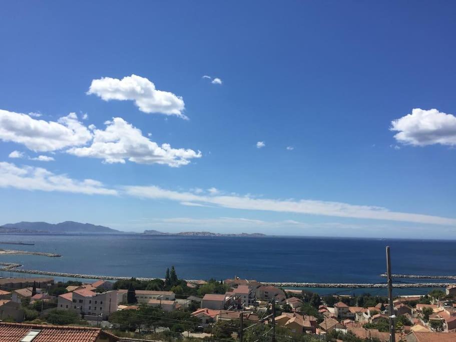 Superbe Terrasse Avec Vue Panoramique Sur La Mer Marsilya Dış mekan fotoğraf